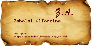 Zabolai Alfonzina névjegykártya